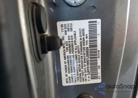 2007 Honda Element Sc z USA, uszkodzony, nr VIN 5J6YH18997L006659